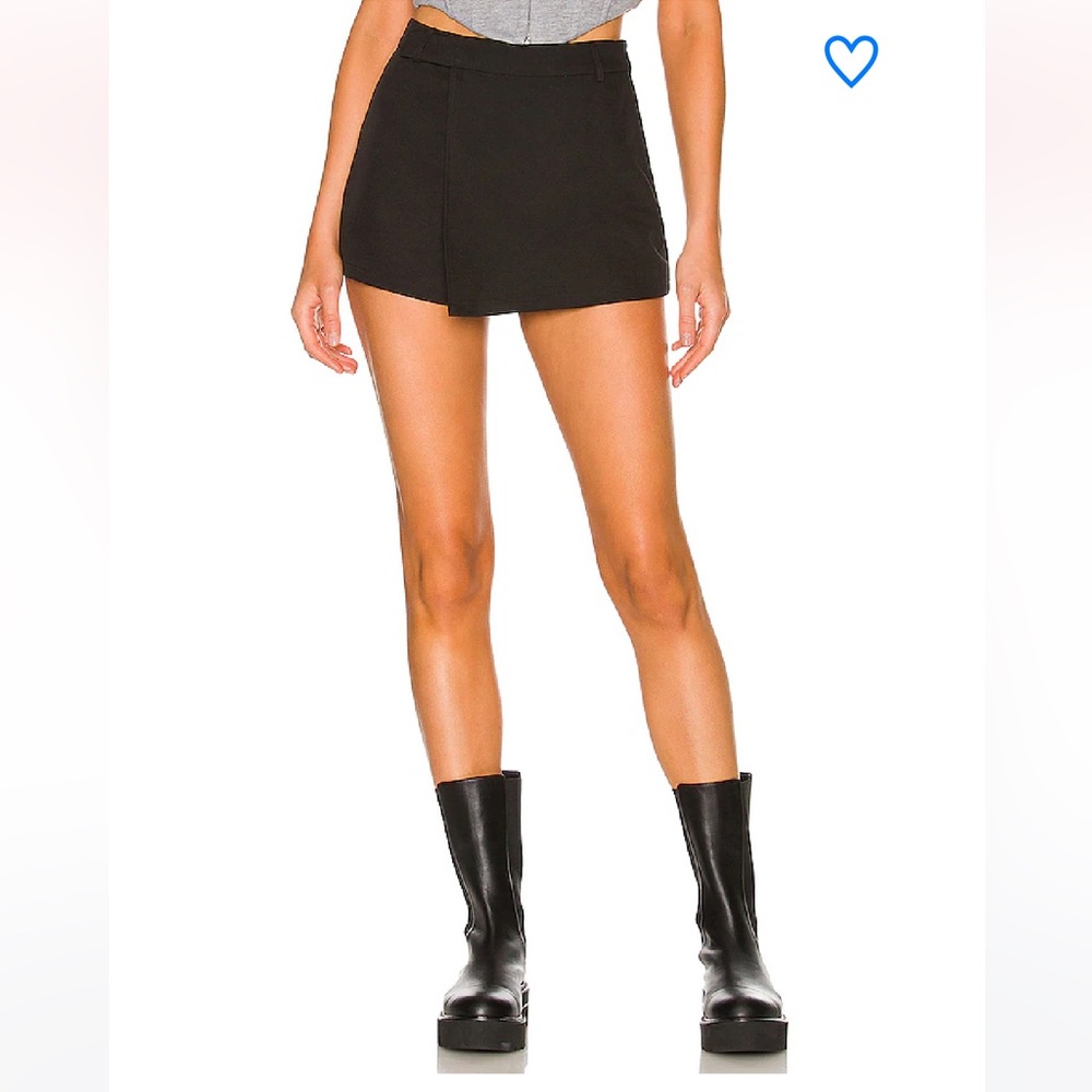 superdown Black Wrap Front Skort